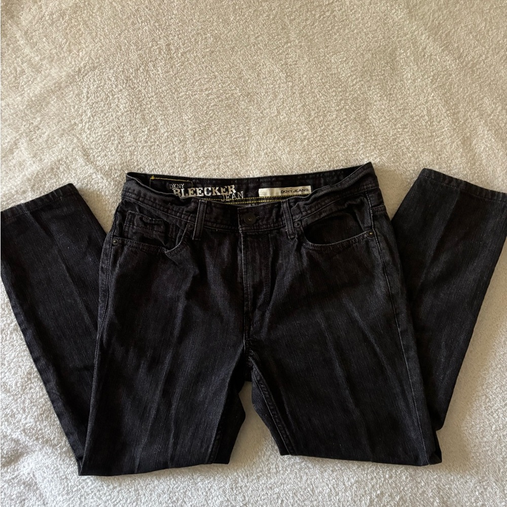Men’s Classic Black Straight Leg Jeans Size W34 L32